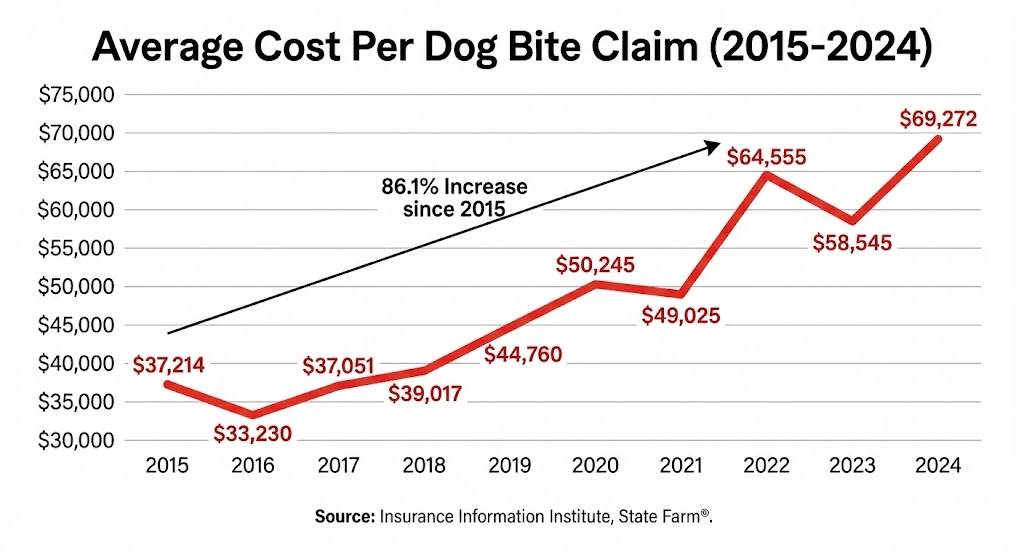 Rising cost of average dog bite settlement