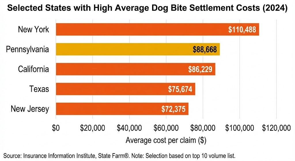 Dog bite settlements by state
